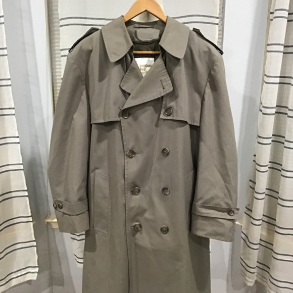 New Without Tags London Fog Men Size 42 Short Westwood Gray Trench Coat Classic - Picture 4 of 12